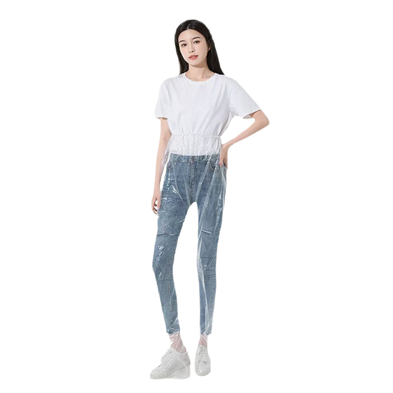 Disposable Rain Pants with Foot Coverage, Thickened Full-Body Waterproof Split Set, Long Style for Men and Women, Suitable for Cycling, Delivery, and Travel