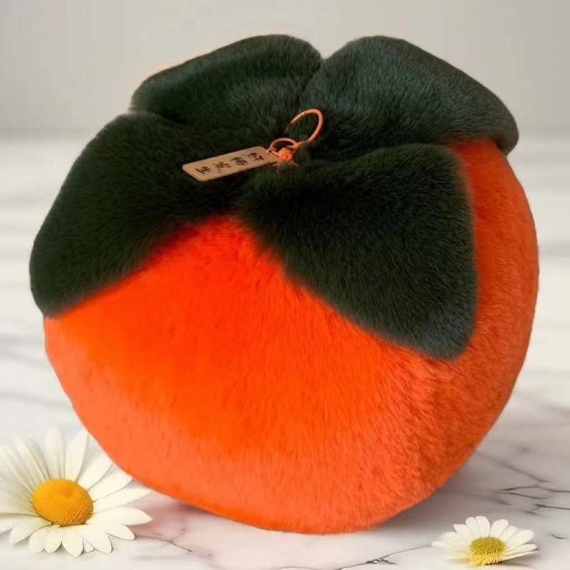 Rex Rabbit Plush Big Persimmon Good Things Moving Wedding Room Decoration Car Pillow Auspicious Meaning Gift