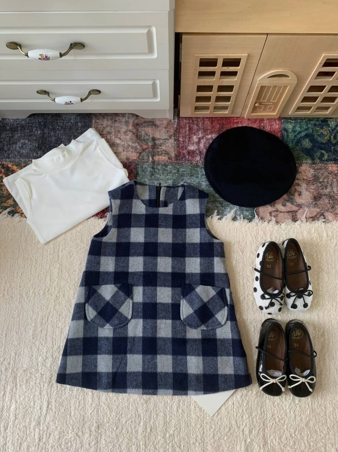 (in Stock) Classic Children's Double-Breasted Wool Coat, Jacket, Trousers, Dress