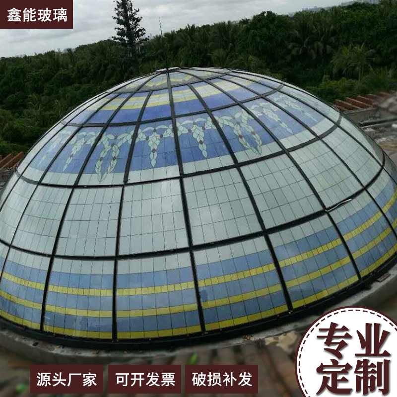 Тиффани витражный сферический дождевлагозащитный купол для инженерного клуба церкви витражное стекло изогнутый витражный стеклянный элемент