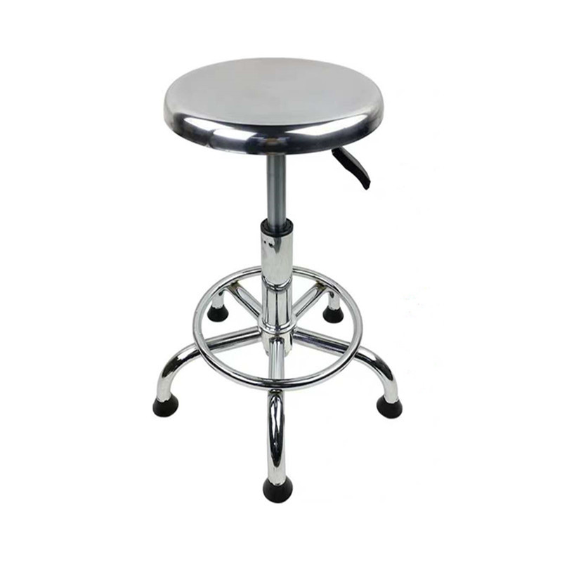 Factory Direct Supply Stainless Steel Anti-Static Round Stool Adjustable Stool Liftable Metal Office Chair