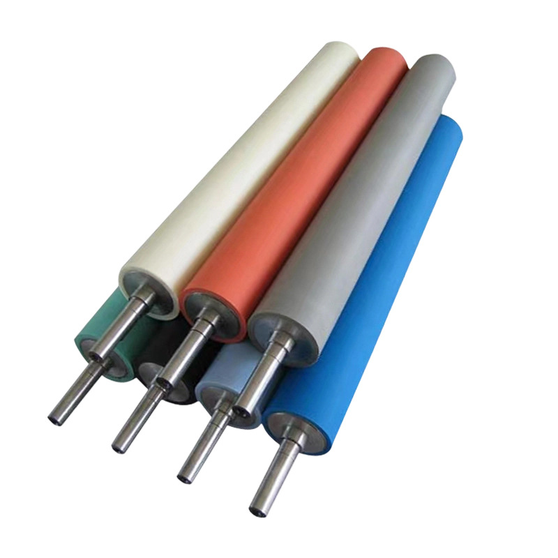 Pu Rubber Roller, Rubber-Coated Roller, Polyurethane Epdm, Butadiene, Green Pu Silicone, Wear-Resistant, Acid-Alkali-Resistant Roller Shaft