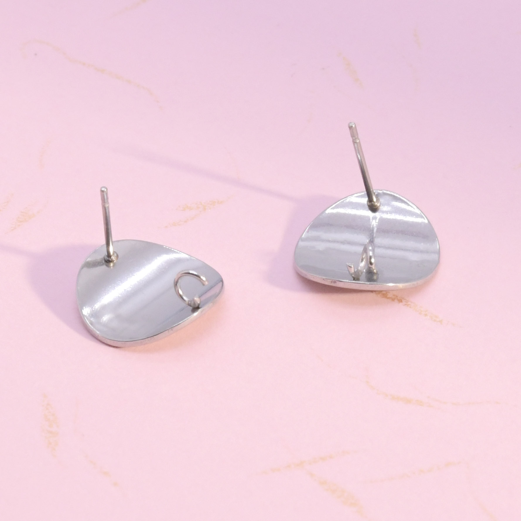 Hot Selling DIY Oval Piece Geometric Earrings Empty Bottom Oval Smooth Stainless Steel Jewelry Accessories Ready for Sale