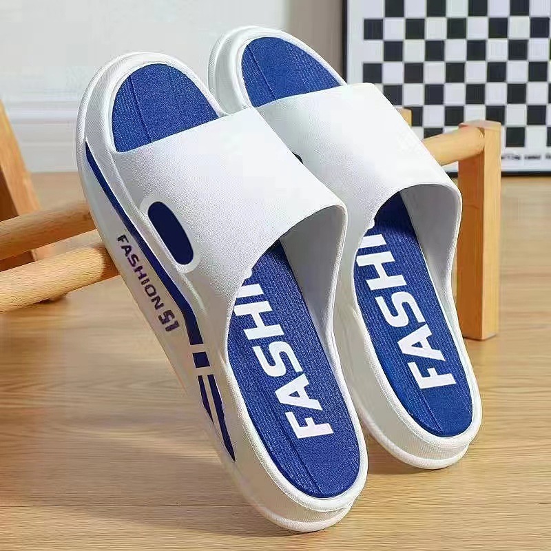 Summer Thick-soled Flat-soled All-match Slippers Women's Fashionable Home Black Women's Slip-on Feeling Household Soft-soled Women's Sandals