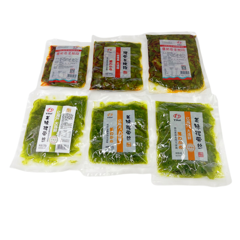 Dalian Specialty Yihai Wakame Stem Segment Spicy Flavor Ready-To-Eat 300g Wakame Mixed with Vegetables for Meals