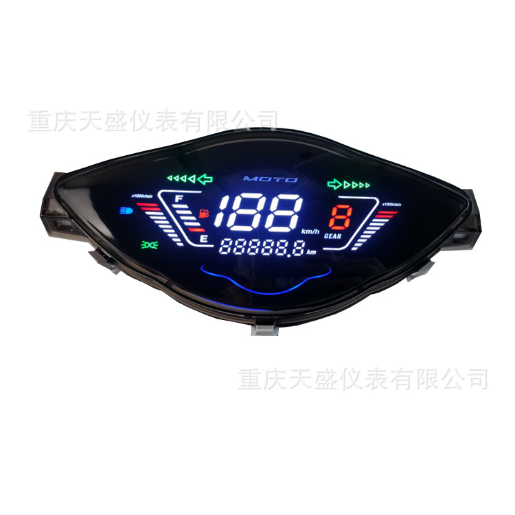 Export Southeast Asia Wave110 Asia Tiger Motorcycle Digital Instrument Assembly Anti-Fog and Waterproof with Clock