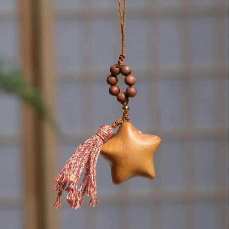 Cypress Smiley Face Stars Moon Clouds DIY Bracelet Fashion Accessories Solid Wood Carving Creative Pendant Wholesale