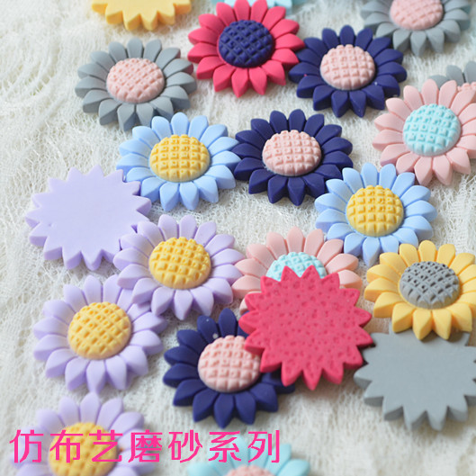 Imitation Fabric Frosted Series Small Daisy Sunflower Handmade DIY Kidsren's Headband Hairpin Resin Accessories