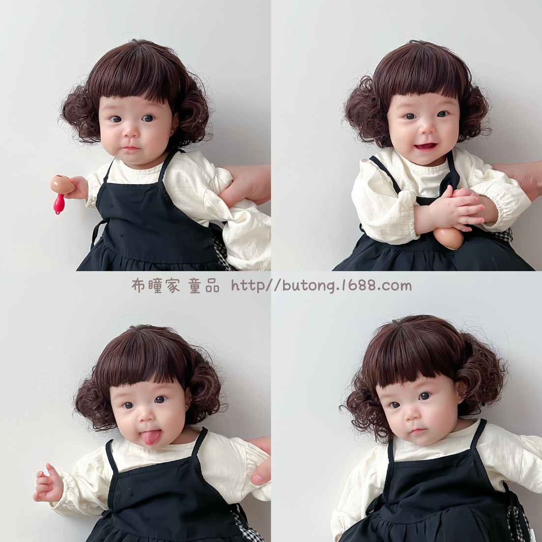 Baby's Wig Children's Short Hair Bobo Photo Styling Infant's Headdress Girl's Small Braid Baby's Small Hair Cover