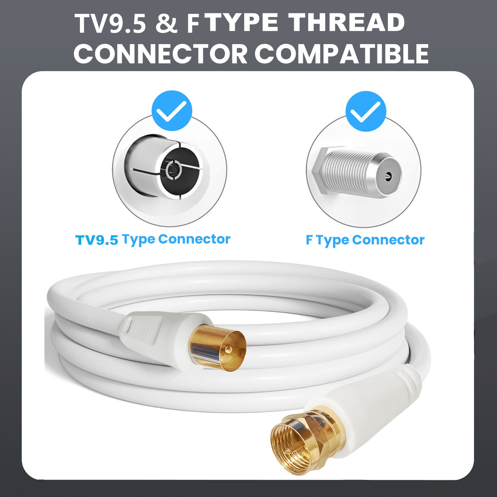 Closed Line F-Head Tv9.5 Cable Tv Connection Line F-Head Rf Line Hd Video Set-Top Box Signal Tv Line