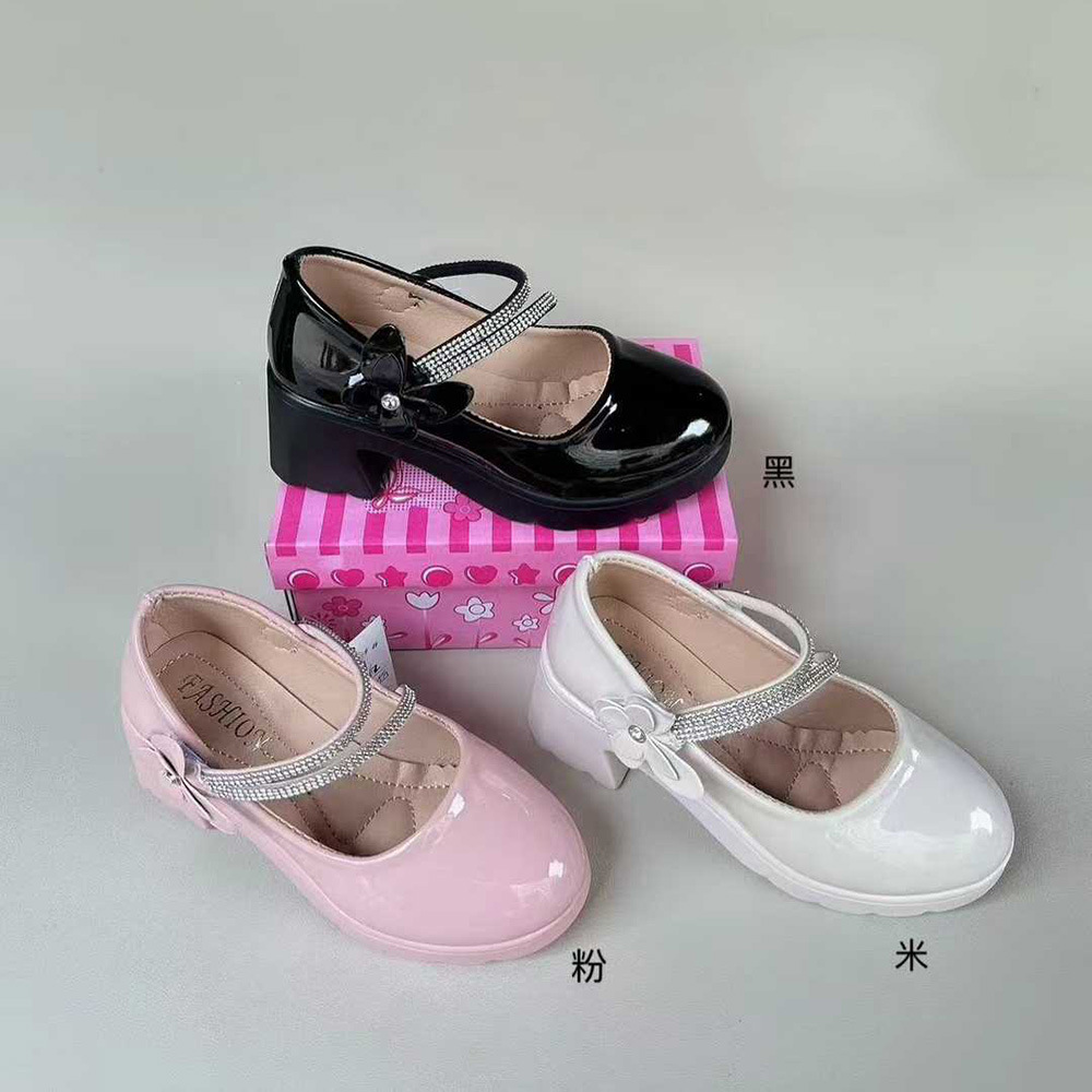 Осенние и весенние туфли принцессы для девочек, британский стиль, туфли с бантом, мелкие толстые каблуки, стиль внешней торговли