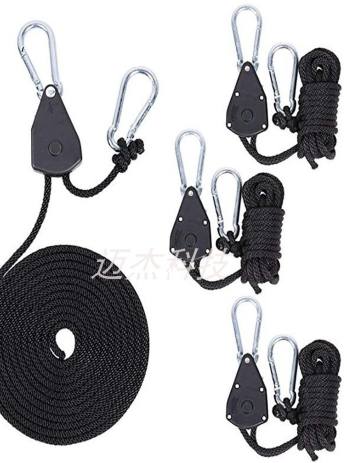 [Металлический блок] 1/8 Регулируемый шнурок для светодиодного освещения растений с крючком и натяжителем