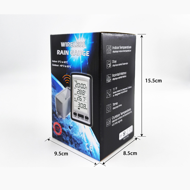 Misol Wireless Indoor and Outdoor Thermometer Rain Meter Alarm Clock English Original Instruction Manual Wh-0531-1