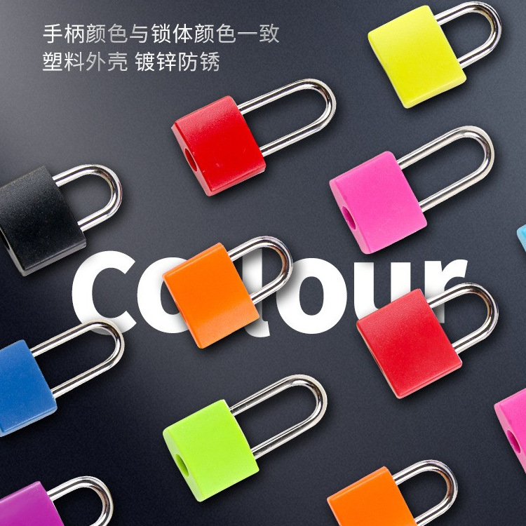 Цветной замок, яркий замок, оболочка замка, пластиковый замок, имитация медного висячего замка, маленький висячий замок, канцелярский замок, замок для копилки
