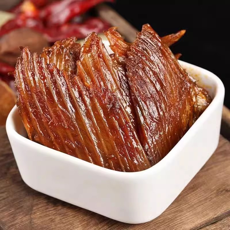 Good Photo Gold Fishing Fin Shark's Fin Shark's Fin Hunan Specialty Good Oomu Fish Chop Instant Spicy Snacks