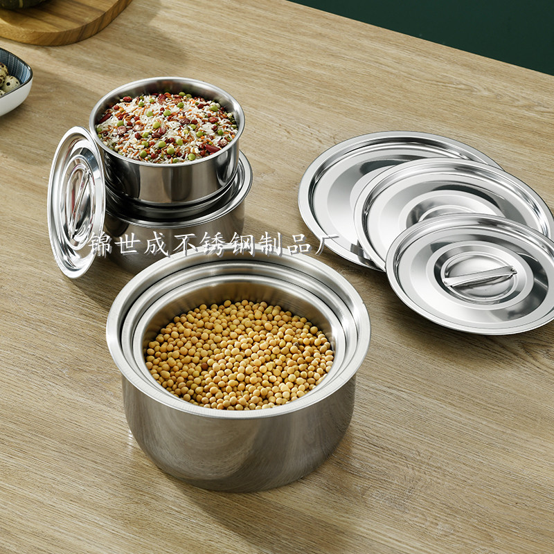Stainless steel cooking pot with lid seasonings bowl salad bowl flavor cup steaming soup pot cross-border Southeast Asia three-piece set five-piece set