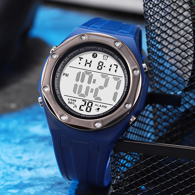 Hot-Selling Cool Electronic Watch, Trendy Outdoor Sports Watch, Multi-Functional Luminous Waterproof Alarm Clock, Student Watch Wholesale
