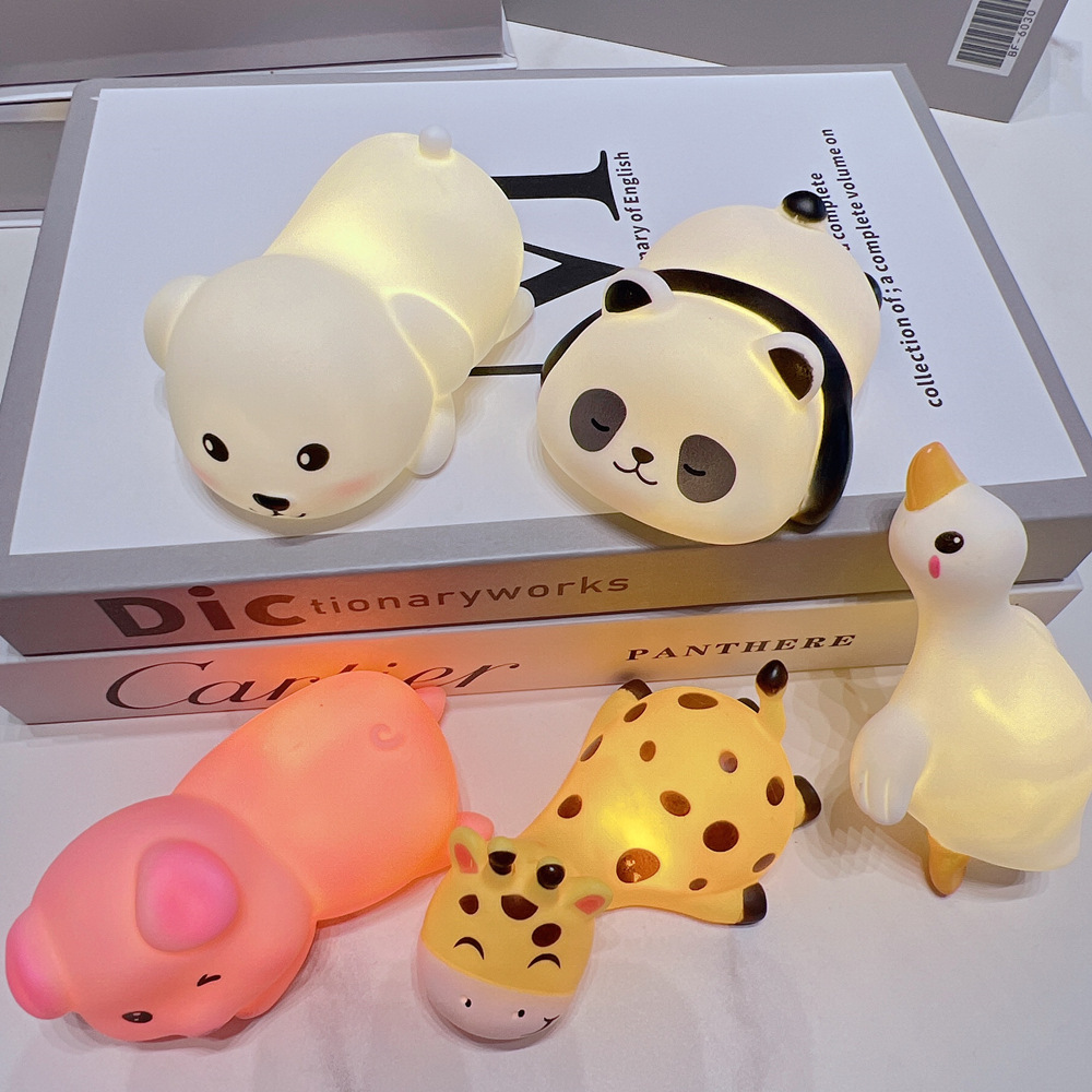 Vinyl Lying Cartoon Doll Night Light Desktop Decoration Ornaments with Lights Children's Gift Ornaments Wholesale Stalls