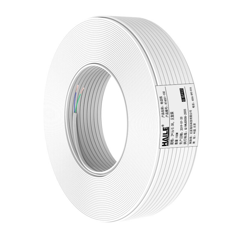 Телефонный кабель Haile Indoor двухжильный многожильный плоский белый из чистой меди для голоса 100м HT4001-100