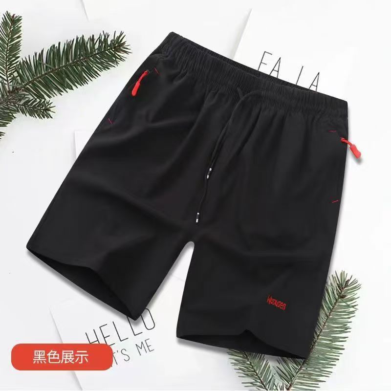 Summer Sports Five-point Ice Silk Shorts Men's Loose Casual plus size Thin Five-point Pants Quick-drying Breathable