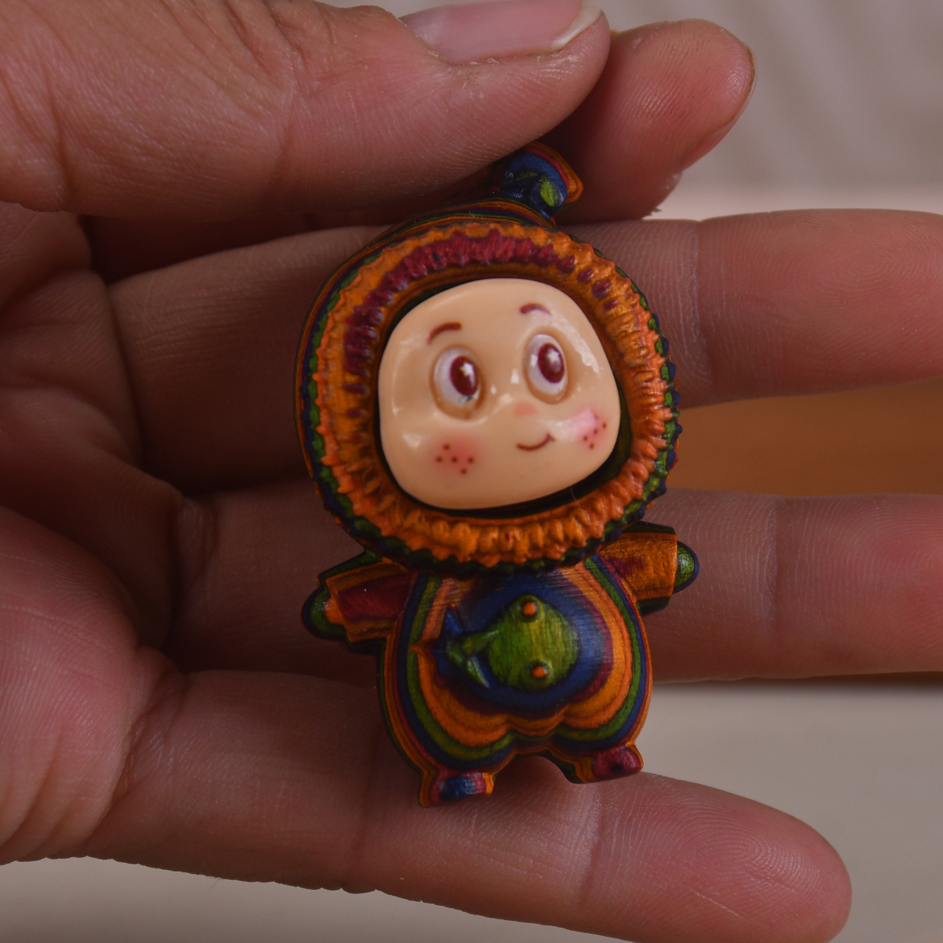 Rainbow Wood Internet Celebrity Healing Star Cartoon Cute Tassel Bag Keychain Toy Pendant Waist Badge Accessory