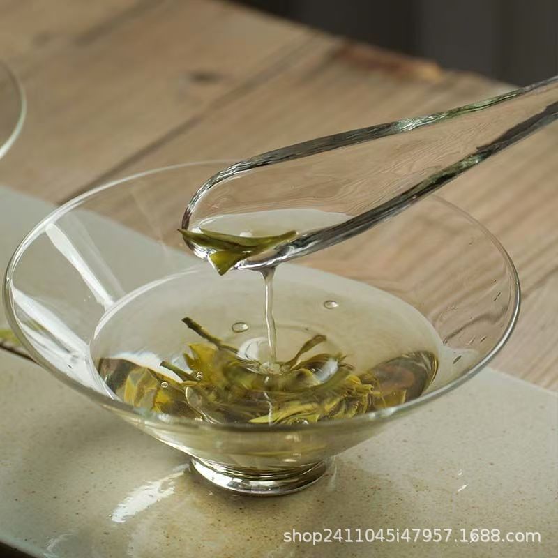 Transparent Glass Tea Bowl Tea Set Single Kung Fu Small Tea Cup Master Cup Tea Bowl Single Cup Tea Cup Bamboo Hat Tea Cup