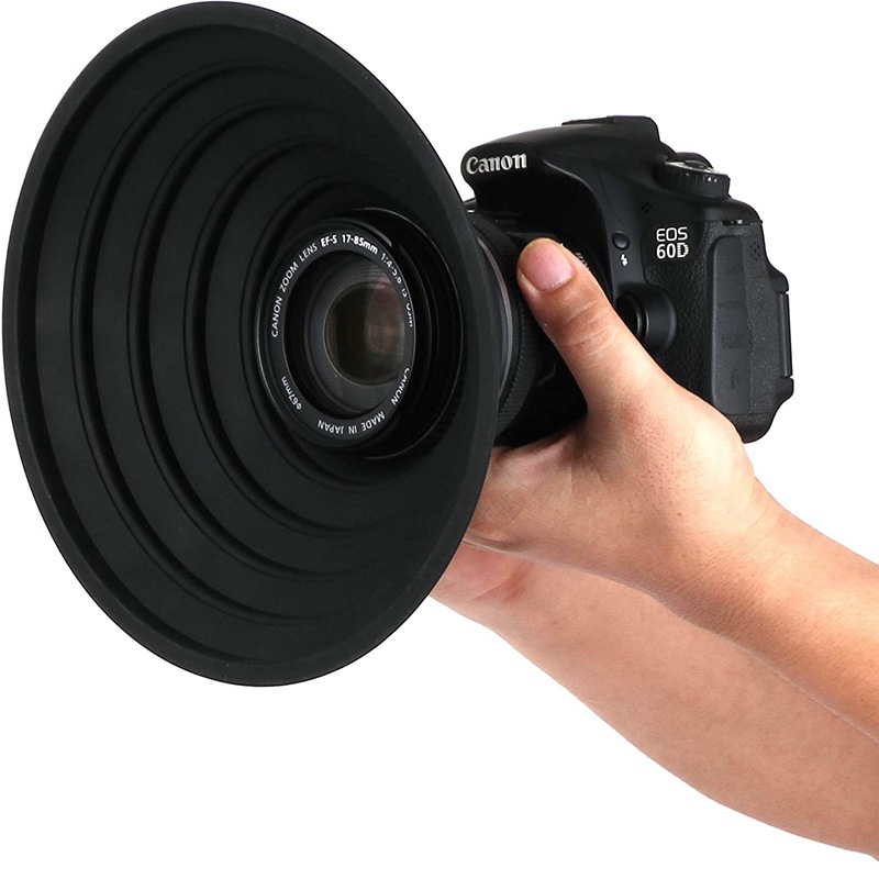 Matte Hood for Micro-Slr Camera Lens Anti-Glass Elimination Reflective Hood Silicone Shading Soft Glue Foldableable