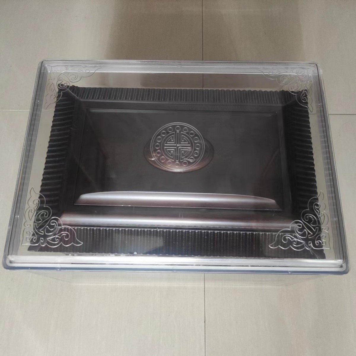 Funeral supplies urn plastic protective box moisture-proof box transparent protective cover moisture-proof anti-corrosion resin coffin manufacturers