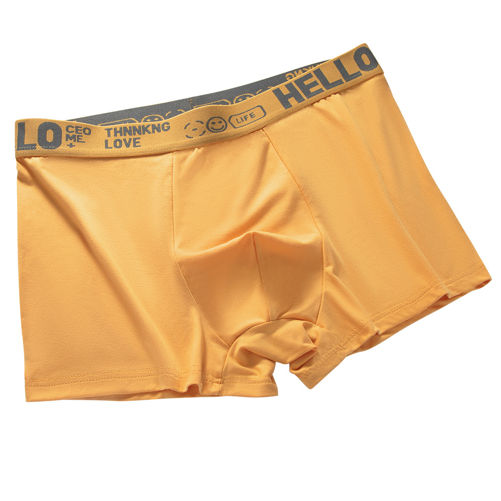Men's underwear 75D widened belt milk silk plus size breathable mid-waist boxer underwear men's autumn and winter in stock wholesale
