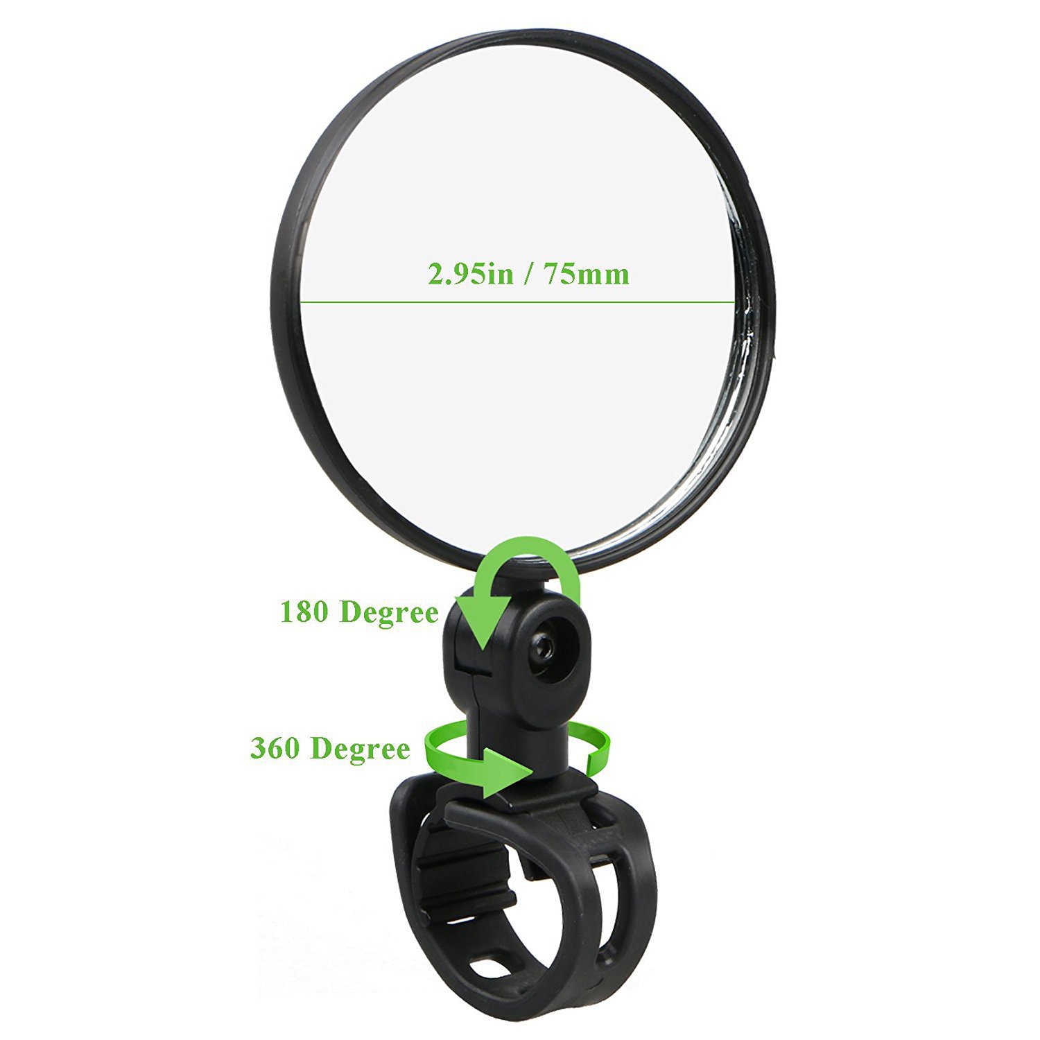 Bicycle Rearview mirror glass convex mirror wide angle reflector cycling rearview mirror bicycle silicone buckle rearview mirror
