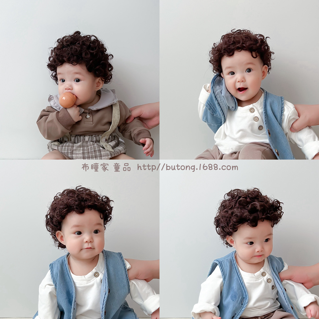 Baby's Wig Children's Short Hair Bobo Photo Styling Infant's Headdress Girl's Small Braid Baby's Small Hair Cover