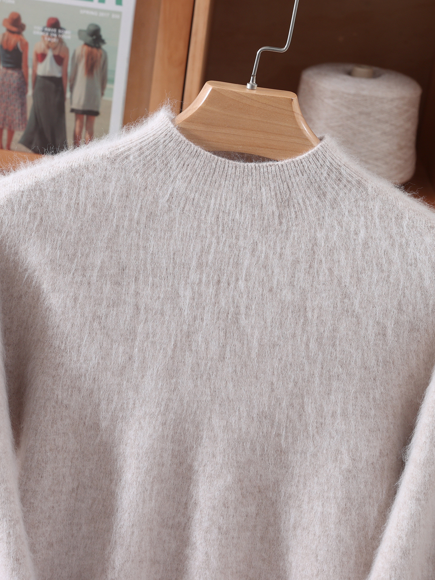 Cross-Border Autumn and Winter New Mink Velvet Women's Pullover Half Turtleneck Warm Knitted Bottoming Shirt Cashmere Sweater Top Wholesale