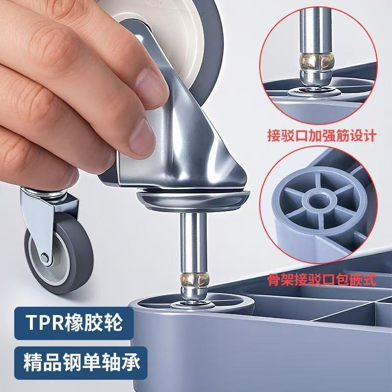 Three-Layer Thickened Dining Cart, Bowl Collection Cart, Restaurant Trolley, Mobile Hotel Commercial Push Cart for Serving Meals and Clearing Tables