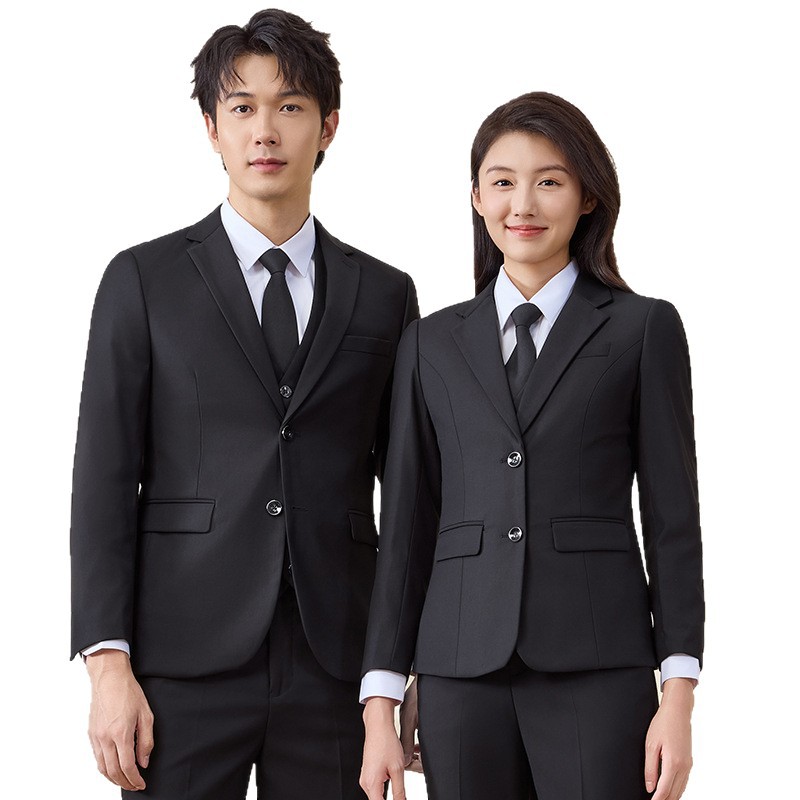 New Autumn and Winter Suit Set for Men, Large Size Black Suit, Unisex Professional Formal Wear, Groomsmen Suit, Workwear