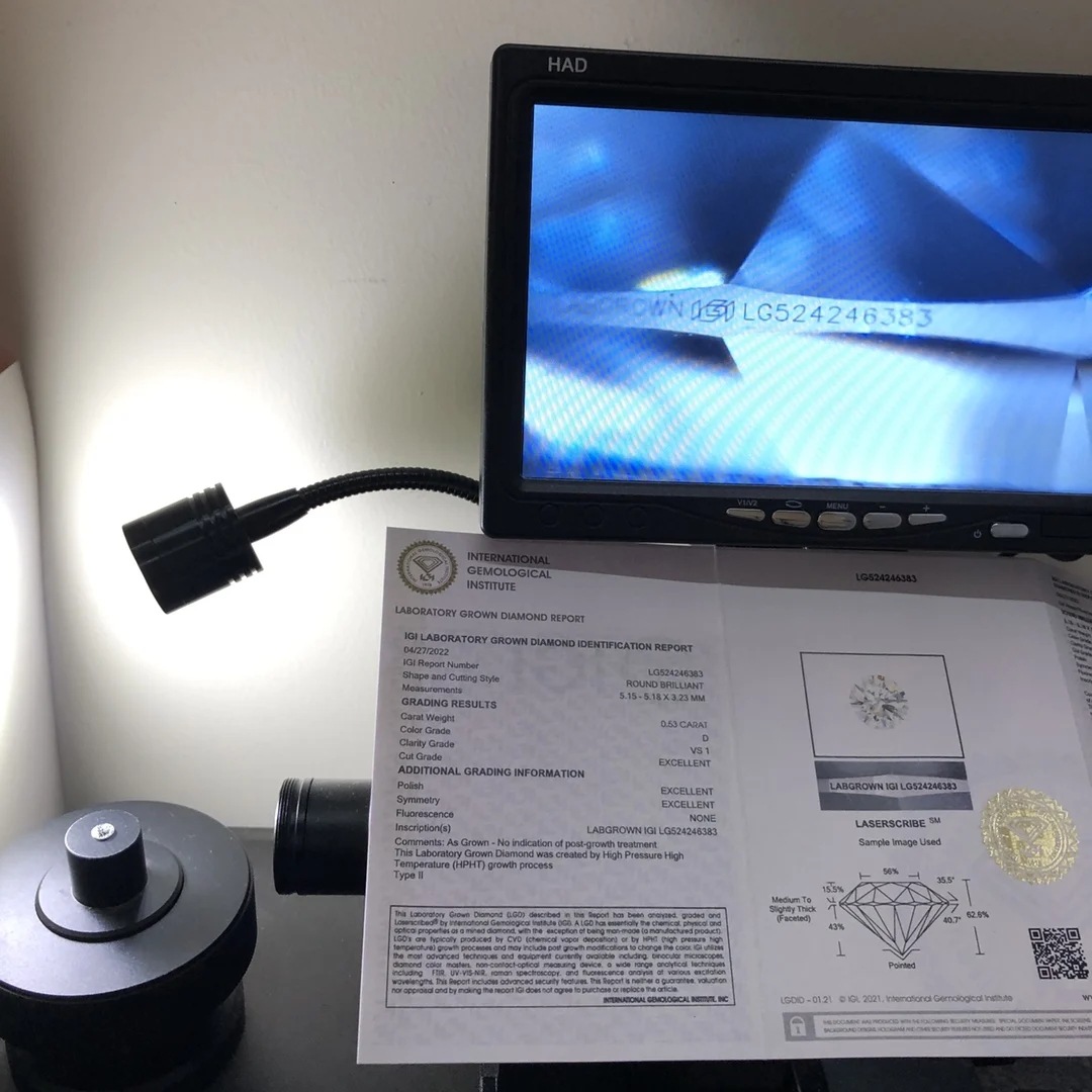 Synthetic 1 Carat Laboratory-Created Diamond for Jewelry Setting with Side Stones