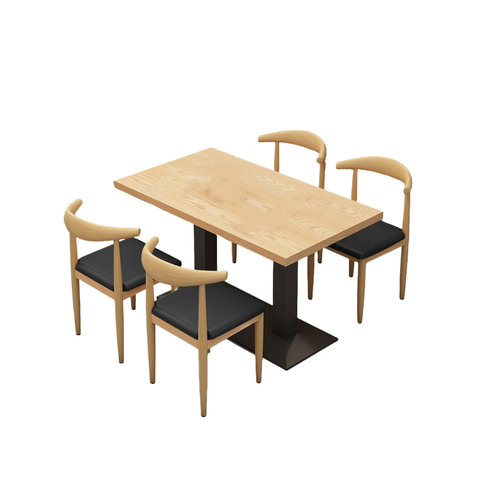 Snack noodle restaurant barbecue breakfast fast food table and chair combination milk tea dessert restaurant table commercial economy