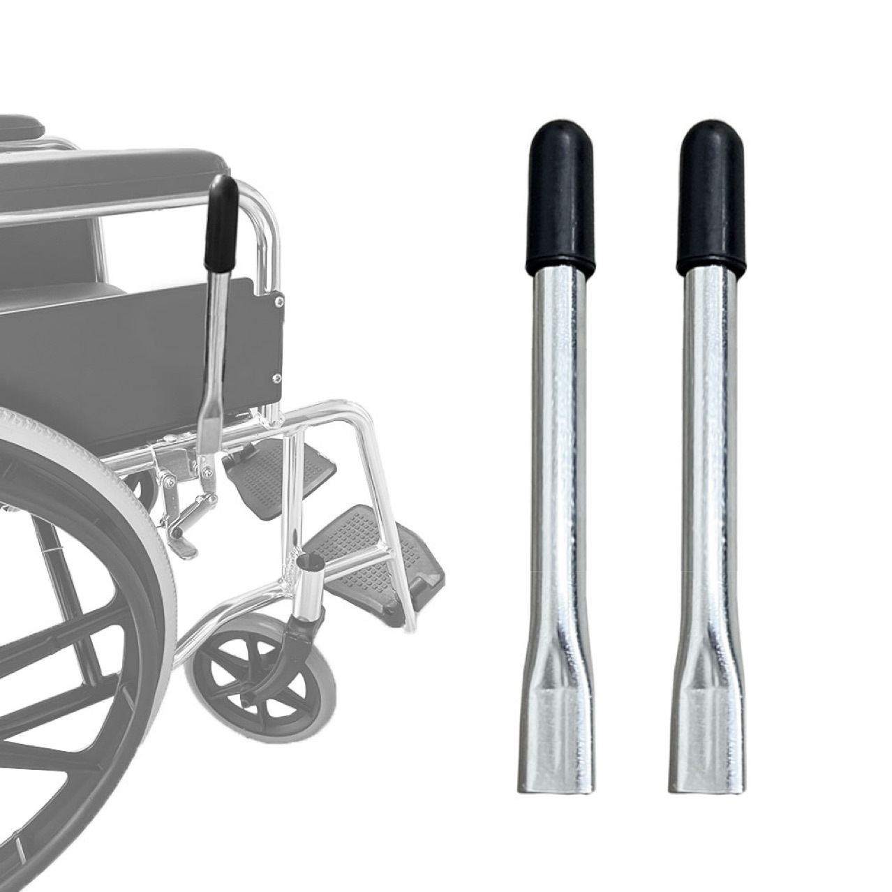 Wheelchair brake assist brake extension rod