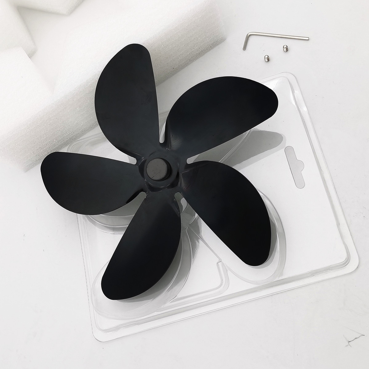 2021fireplace fan new fireplace fan accessories aluminum alloy fan black five-leaf 5-leaf blade