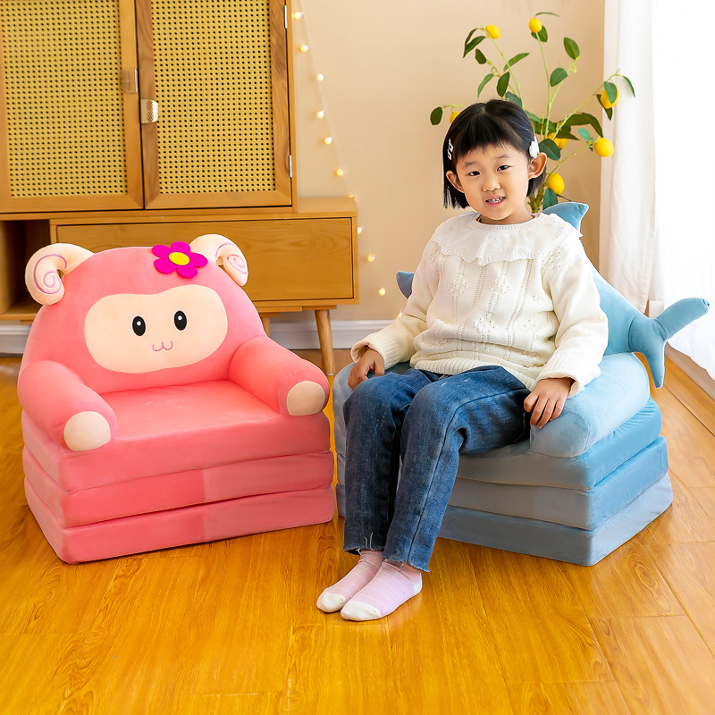 Wholesale Children's Folding Sofa Kindergarten Baby Seat Stool Lazy Lying Sleeping Sofa Removable and Washable for Hair