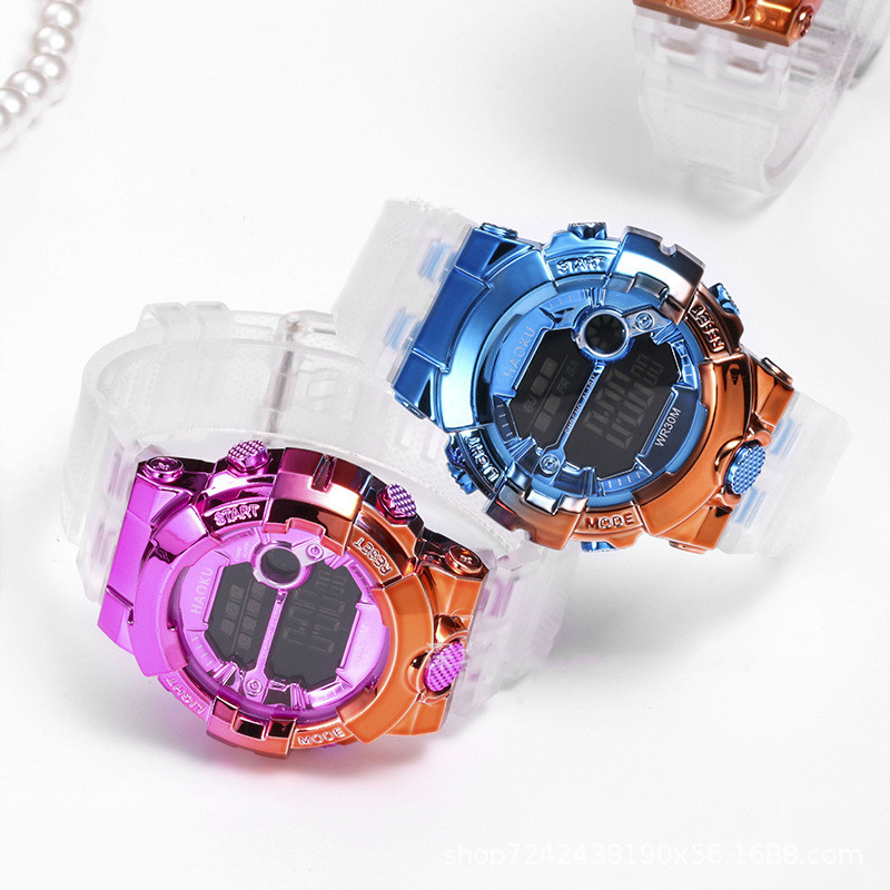 Цветные популярные спортивные цифровые часы водонепроницаемые мужские и женские квадратные студенческие LED часы популярные детские часы