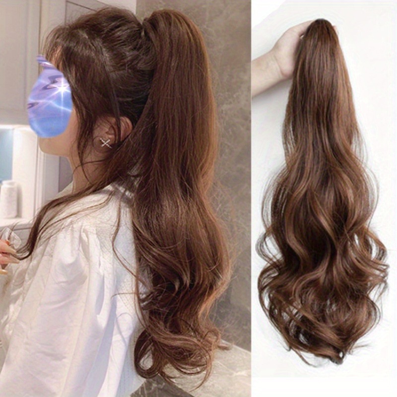 Foreign trade hot-selling big grab clip wave roll ponytail cross-border AliExpress e-commerce foreign trade wig women's long curly hair high ponytail