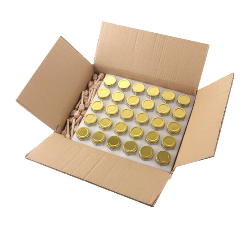 Amazon Sealed 45 Hexagonal Honey Glass Bottle Jam Bottle Chili Sauce Bottle Mini Honey Sub-Bottle Set