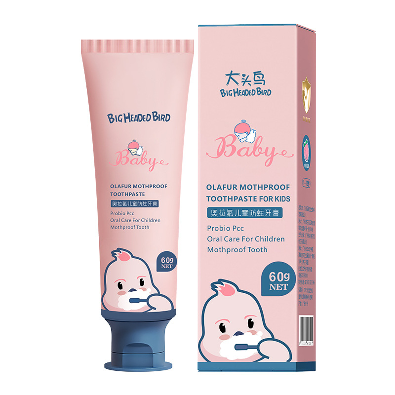 Big Head Bird Orafluor Children's Toothpaste for Ages 1-12, Low Fluoride, Anti-Cavity, Fruit Flavor, Wholesale, Children's Special