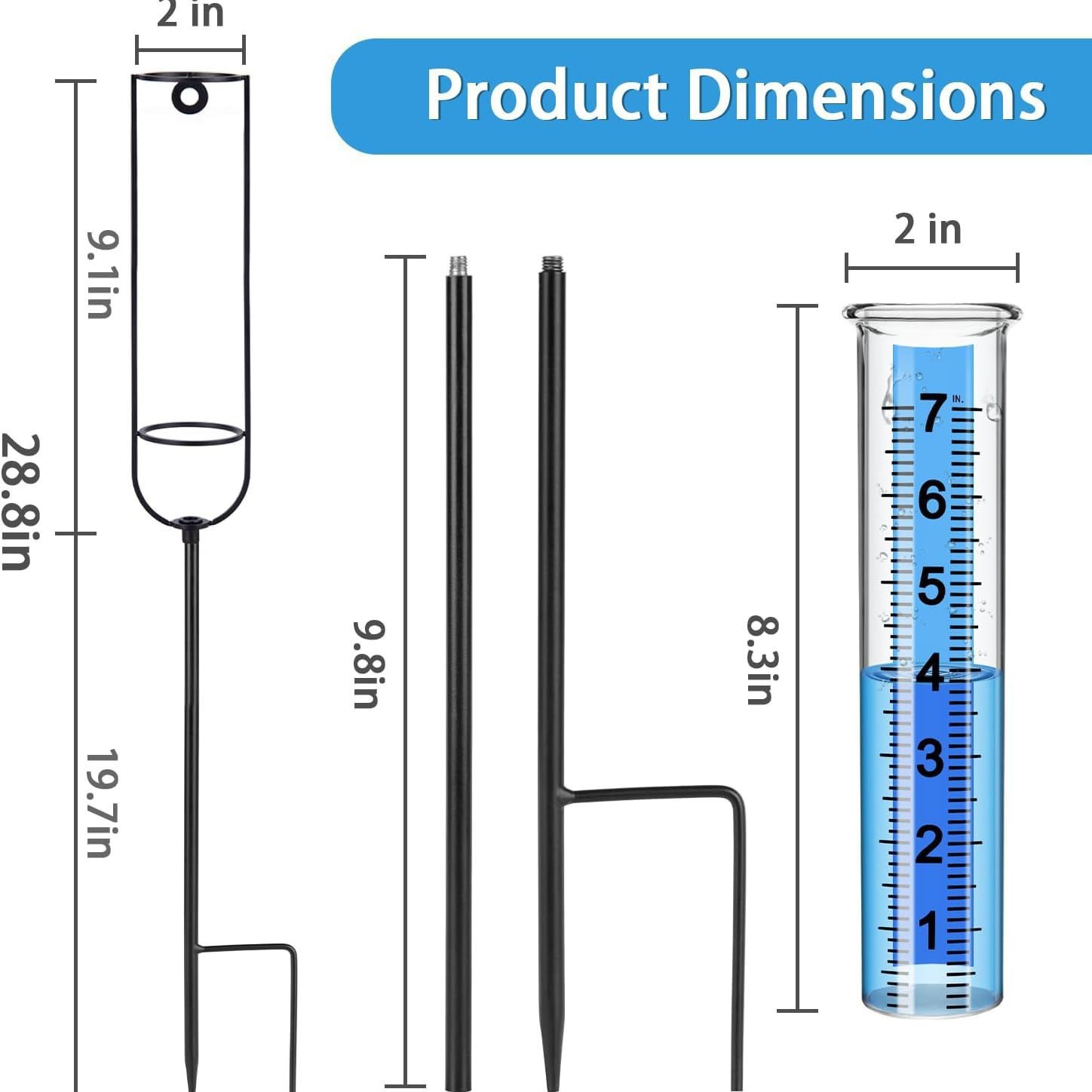 Rain Gauge outdoor glass Rain Gauge courtyard Rain Gauge with pile artificial Rain Gauge