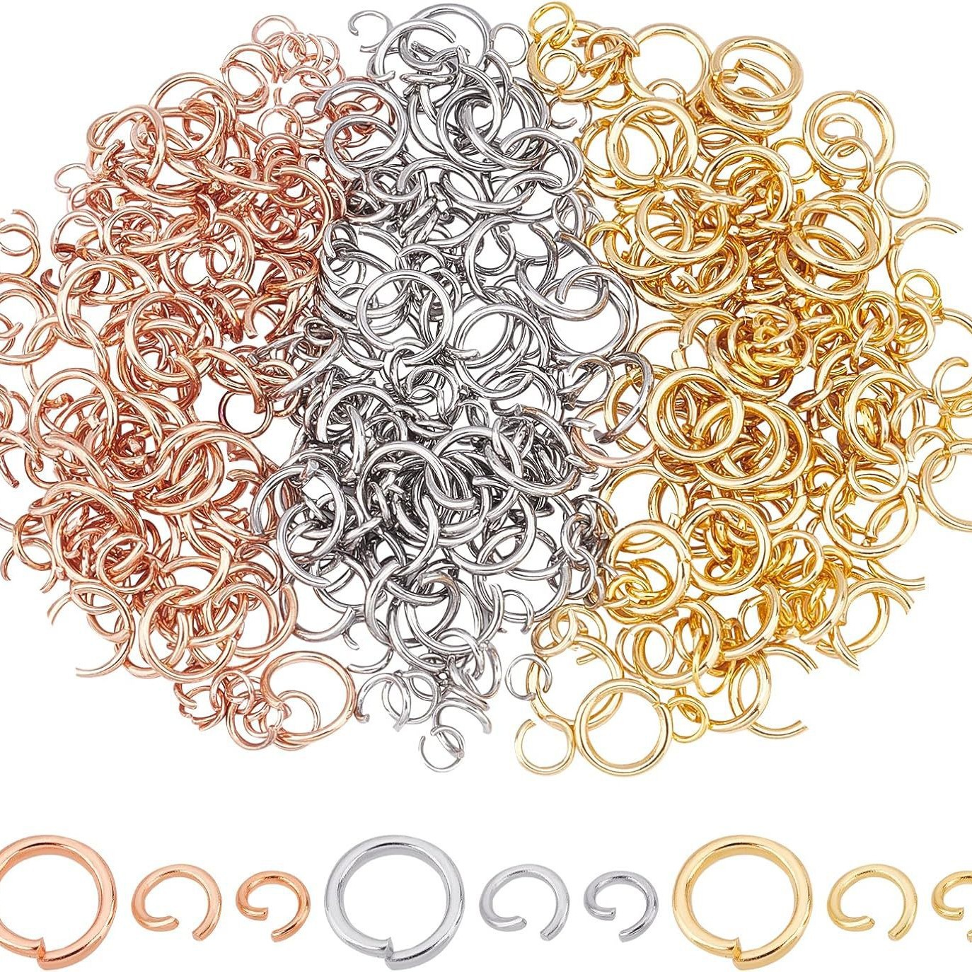 Factory Direct Sales Stainless Steel Open Ring DIY Gold Jewelry Connecting Ring Closed Ring Handmade Necklace Hanging Ring Accessories