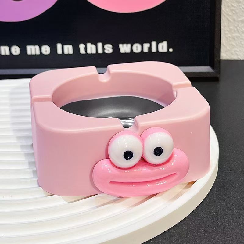 不锈钢烟灰缸创意家用个性客厅卡通高级烟缸办公室防飞可爱