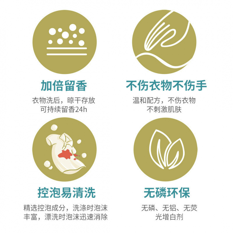 Vibrant Camellia Fragrance Laundry Detergent* Bag Long-Lasting Fragrance Decontamination and Color Protection Laundry Detergent Mainland China