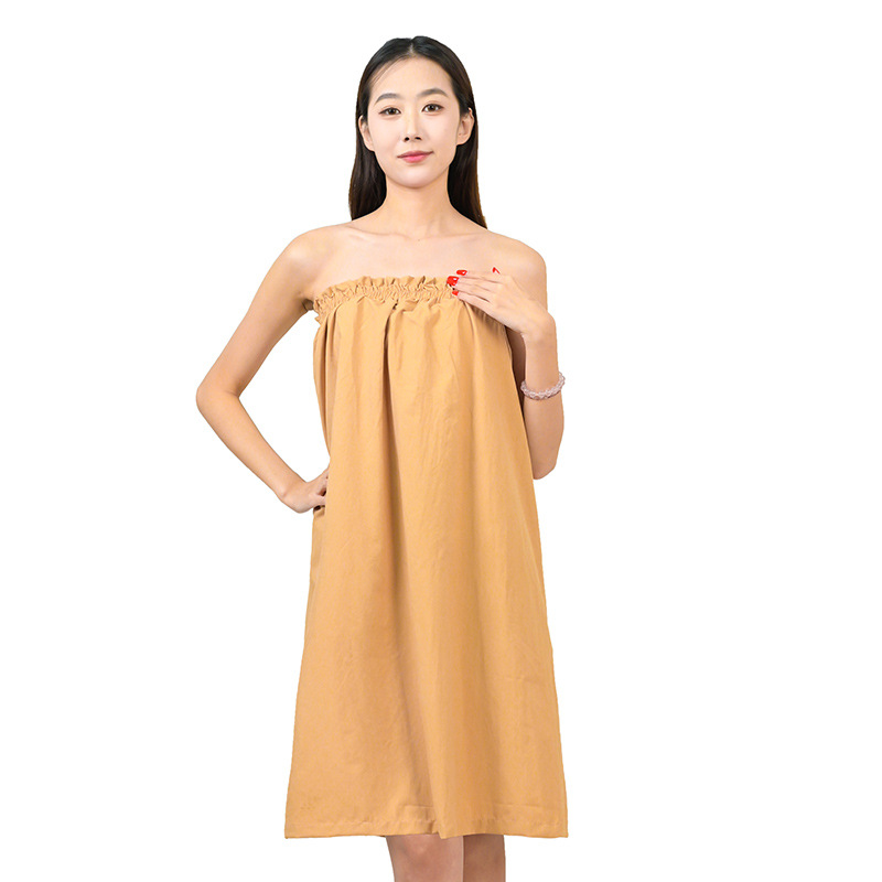 Beauty Salon Bath Skirt, Round Mouth Bath Skirt, Absorbent Cotton Wrapped Chest Tube Top Skirt, Pure Color Simple Style Bath Skirt, Home Bathrobe