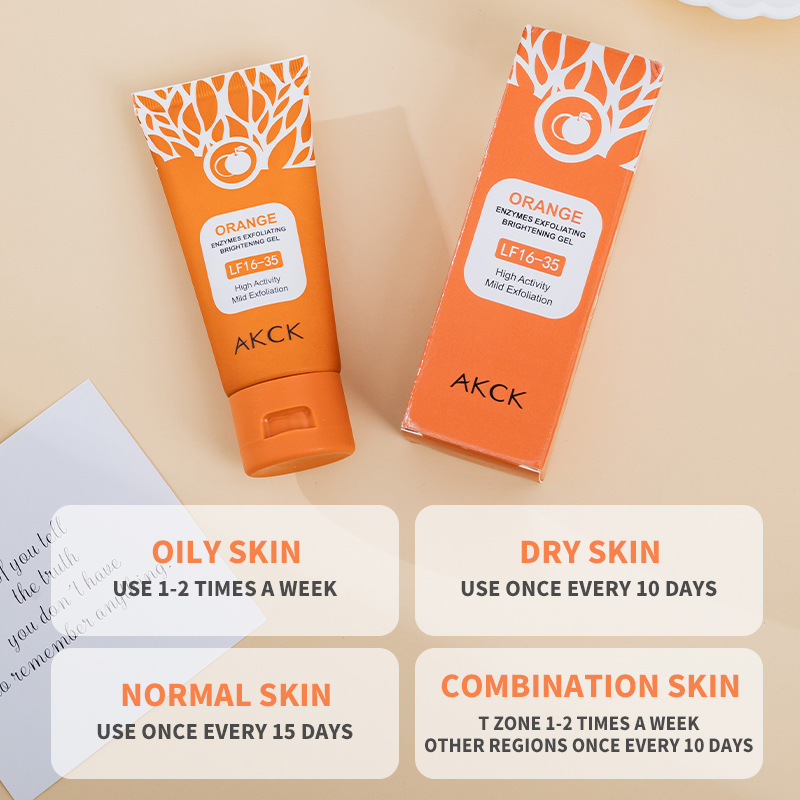 Cross Border Orange Enzyme Exfoliating Whitening Gel Facial Deep Cleansing and Moisturizing Gel Mud in stock