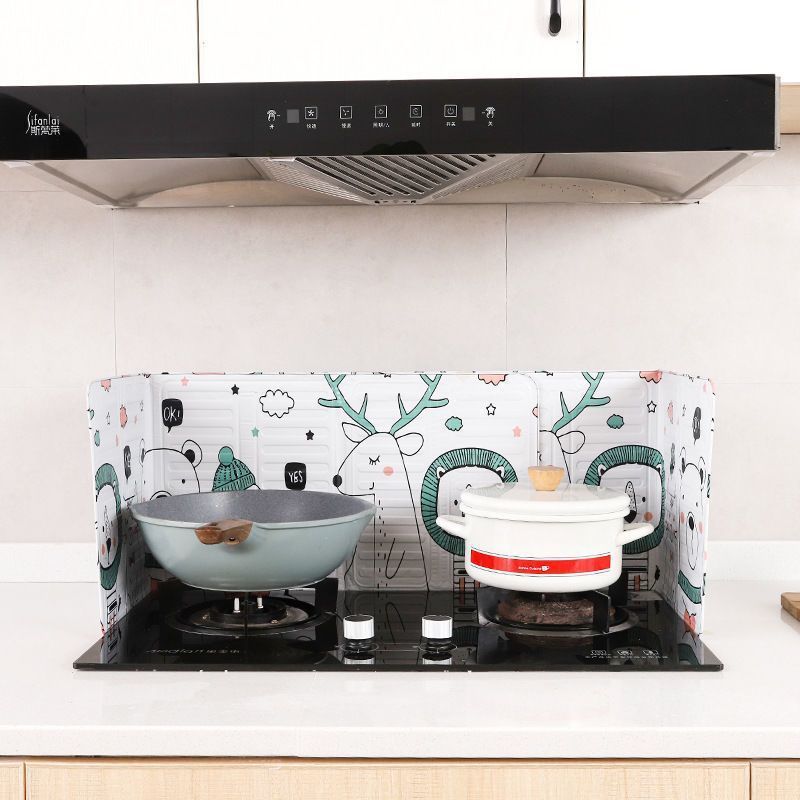 Kitchen Oil Baffle, Stove Oil-Proof Partition, Cooking Oil Splash Baffle, Gas Stove Range Hood Baffle, High Temperature Resistance